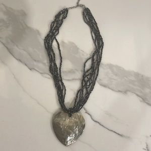Heart shaped necklace with beads